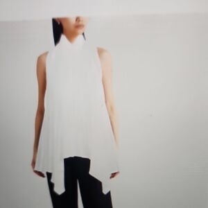 Brunello Cucinelli White Halter Blouse Pleaded Size 38 M $2598